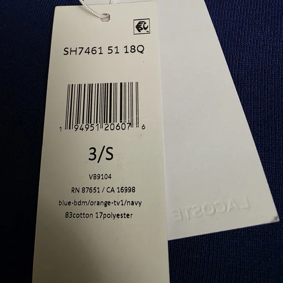 Lacoste Men's Vibrant Blue and Orange Crewneck Sweater